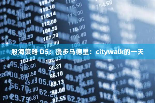 股海策略 D5:漫步马德里:citywalk的一天
