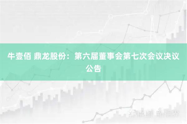 牛壹佰 鼎龙股份：第六届董事会第七次会议决议公告